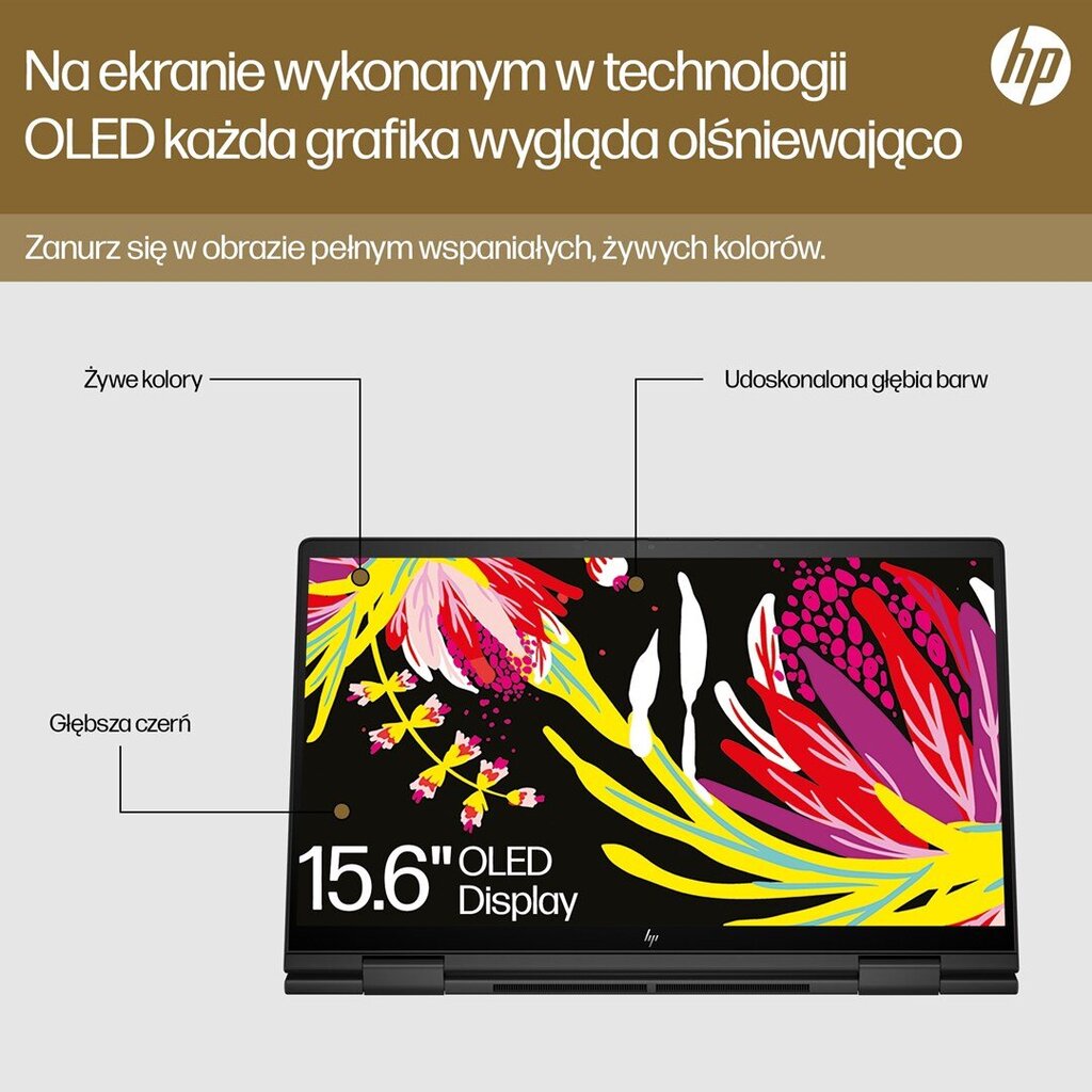 HP ENVY x360 15-fh0006nw 15,6" AMD Ryzen 5 7530U 16 GB LPDDR4x-SDRAM 512 GB SSD Wi-Fi 6E Windows 11 Home kaina ir informacija | Nešiojami kompiuteriai | pigu.lt