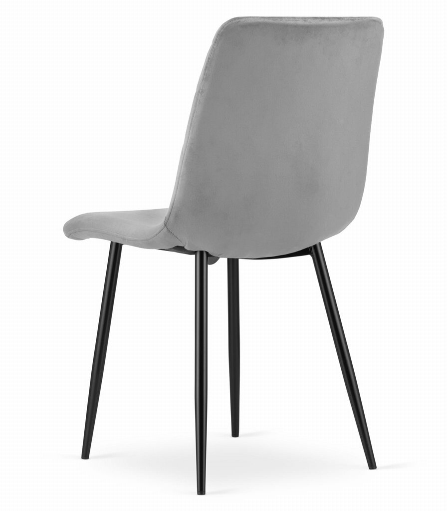 4-ių kėdžių komplektas Leobert Turin, pilkas/juodas kaina ir informacija | Virtuvės ir valgomojo kėdės | pigu.lt