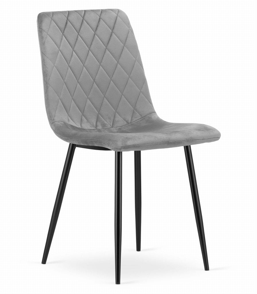 4-ių kėdžių komplektas Leobert Turin, pilkas/juodas kaina ir informacija | Virtuvės ir valgomojo kėdės | pigu.lt