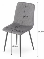 2-ių kėdžių komplektas Leobert Turin, pilkas/juodas kaina ir informacija | Virtuvės ir valgomojo kėdės | pigu.lt