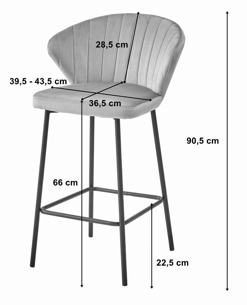 2-ių kėdžių komplektas Leobert Gatta, mėlynas/juodas kaina ir informacija | Virtuvės ir valgomojo kėdės | pigu.lt