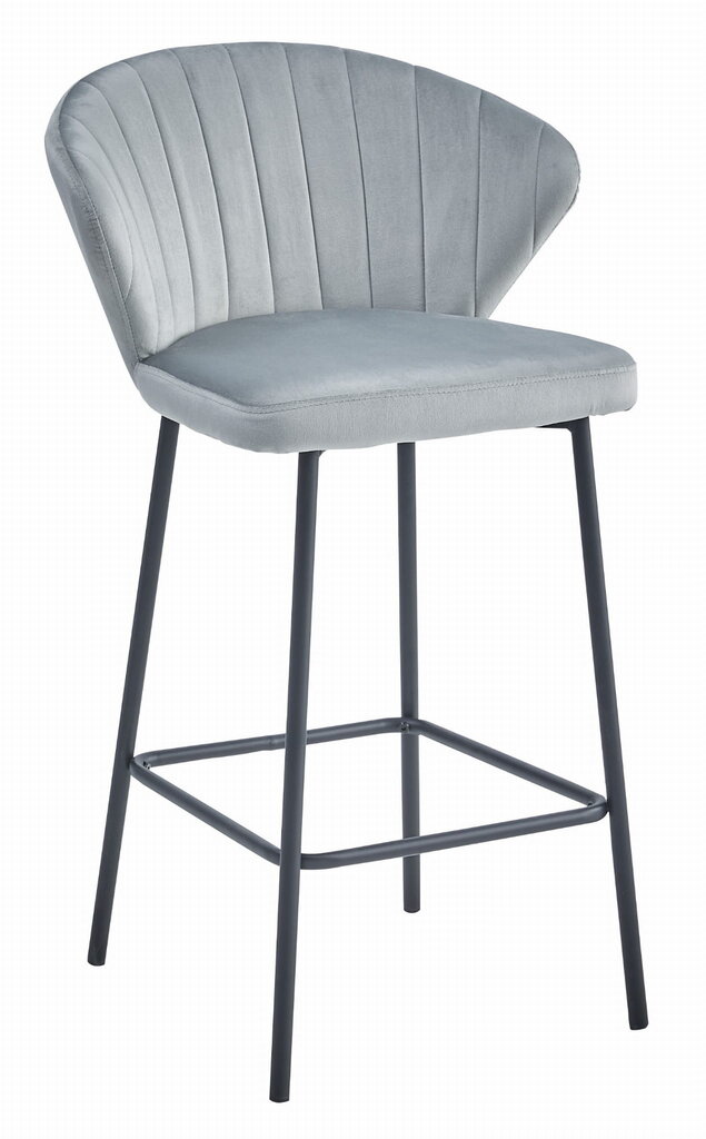 2-ių kėdžių komplektas Leobert Gatta, pilkas/juodas kaina ir informacija | Virtuvės ir valgomojo kėdės | pigu.lt