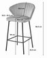 2-ių kėdžių komplektas Leobert Gatta, pilkas/juodas kaina ir informacija | Virtuvės ir valgomojo kėdės | pigu.lt