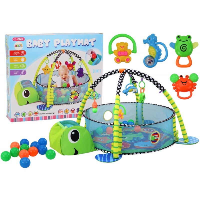 Kilimėlis kūdikiams Lean Toys 3in1 Vėžlys цена и информация | Lavinimo kilimėliai | pigu.lt