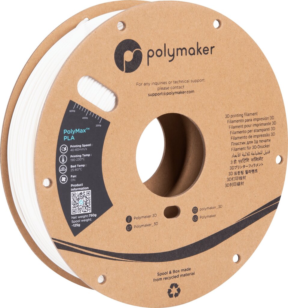 3D spausdinimo siūlas Polymaker PolyMax Tough PLA kaina ir informacija | Išmanioji technika ir priedai | pigu.lt