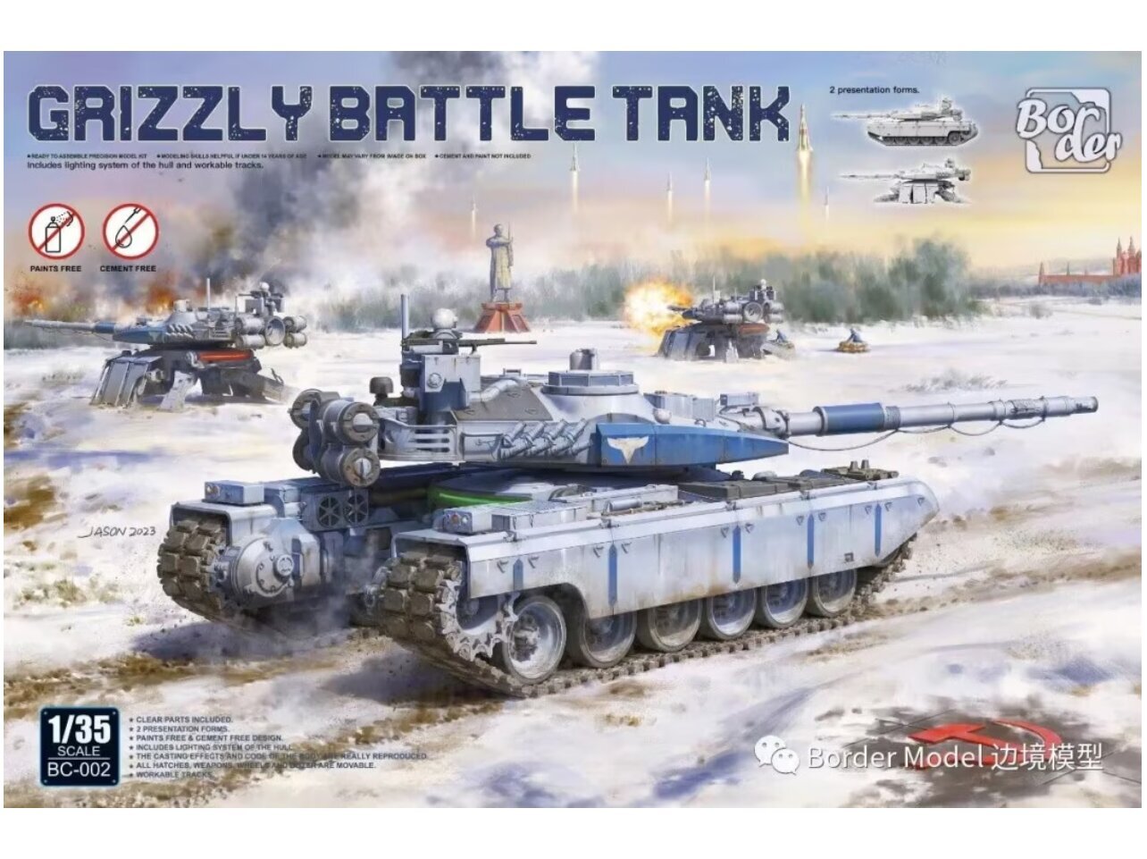 Klijuojamas modelis kovinis tankas Grizzly Border Model, BC-002 kaina ir informacija | Konstruktoriai ir kaladėlės | pigu.lt