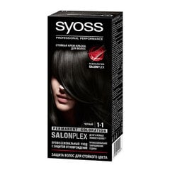 Plaukų dažai Syoss Permanent Coloration Salonplex, 1-1 Black kaina ir informacija | Plaukų dažai | pigu.lt