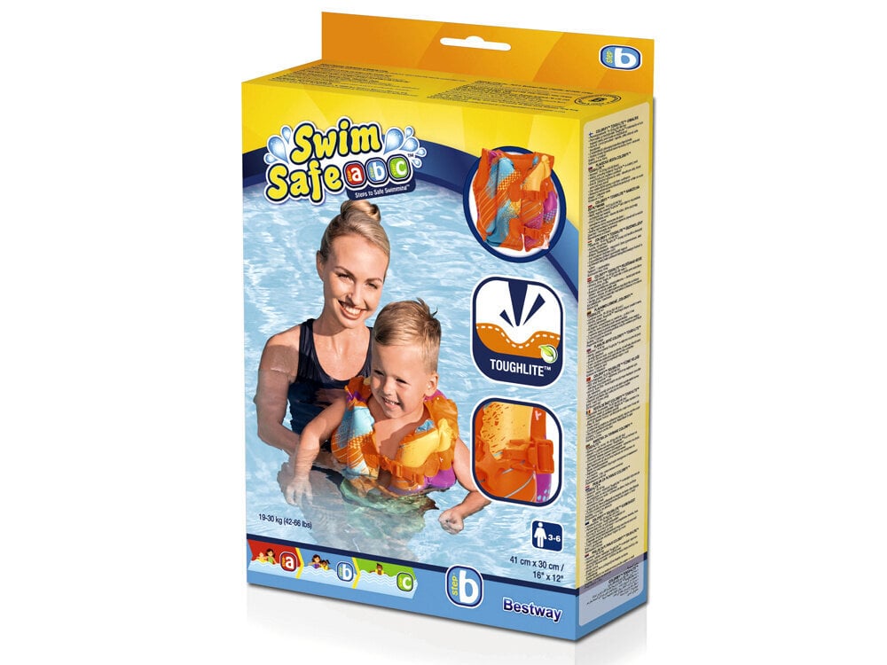 Pripučiama plaukimo liemenė Bestway 32272, oranžinė цена и информация | Plaukimo liemenės ir rankovės | pigu.lt