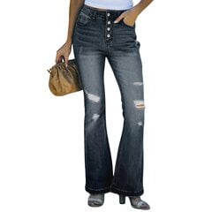 Женские джинсы в стиле ретро Sidefeel, черные цена и информация | Джинсы для женщин | pigu.lt