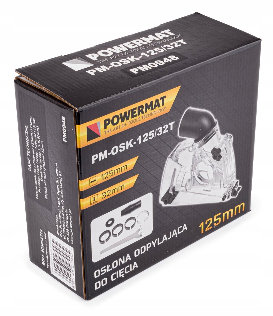 Gaubtas-apsauga nuo dulkių šlifuokliui Powermat PM-OSK-125T, 125 mm цена и информация | Šlifuokliai | pigu.lt