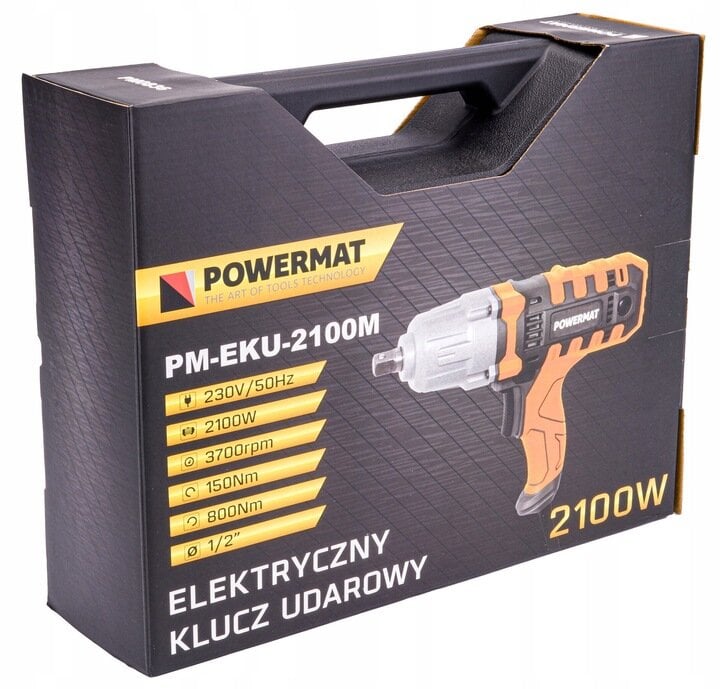 Elektrinis smūginis veržliasukis Powermat PM-EKU-2100M, 2100W цена и информация | Suktuvai, gręžtuvai | pigu.lt