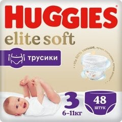 Трусики-подгузники детские Huggies Elite Soft, размер 3, 6-11 кг, 48 шт цена и информация | Подгузники | pigu.lt