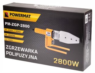 Plastikinių vamzdžių suvirinimo aparatas Powermat PM-ZGP-2800, 2800W, 16-63mm цена и информация | Сварочные аппараты, паяльники | pigu.lt