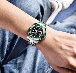 Pagani Design vyriškas rankinis laikrodis, pilka/žalia kaina ir informacija | Vyriški laikrodžiai | pigu.lt