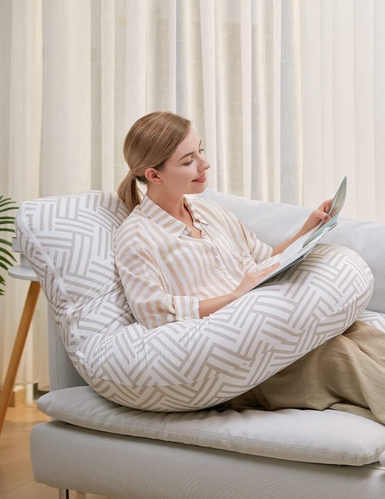 Multifunkcinė nėščiosios pagalvė Momcozy Cotton, Geometric kaina ir informacija | Maitinimo pagalvės | pigu.lt