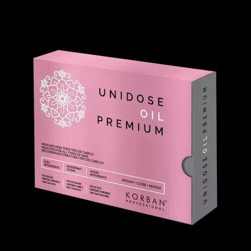 Ampulės plaukams Korban Unidose Oil Premium, greitam atstatymui, 15 ml цена и информация | Priemonės plaukų stiprinimui | pigu.lt