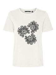 Vero Moda marškinėliai moterims 5715517956645, balti kaina ir informacija | Marškinėliai moterims | pigu.lt