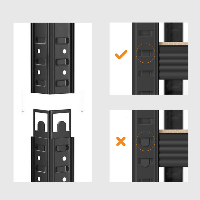 Sandėliavimo lentynos stelažai 180x90x40 PRO, juodi, 2 vnt kaina ir informacija | Sandėliavimo lentynos | pigu.lt