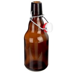 Стеклянная бутылка с зажимом, 340 мл цена и информация | Стаканы, фужеры, кувшины | pigu.lt