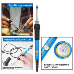 Elektrinis litavimo geležis su 60W temperatūros koregavimu цена и информация | Механические инструменты | pigu.lt