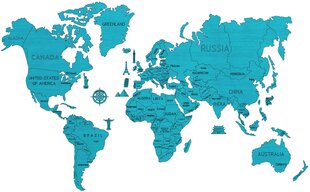 Medinis pasaulio modelio žemėlapis 3D, mėlynas, 1 vnt. kaina ir informacija | Žemėlapiai | pigu.lt