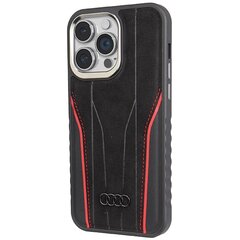 Audi Genuine Leather MagSafe iPhone 14 Pro 6.1" czarno-czerwony|black-red hardcase AU-TPUPCMIP14P-R8|D3-RD цена и информация | Чехлы для телефонов | pigu.lt