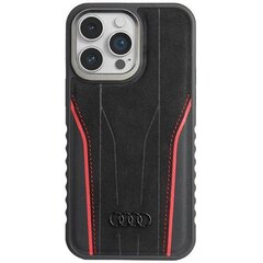 Audi Genuine Leather MagSafe iPhone 14 Pro 6.1" czarno-czerwony|black-red hardcase AU-TPUPCMIP14P-R8|D3-RD цена и информация | Чехлы для телефонов | pigu.lt