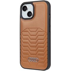 Audi Synthetic Leather MagSafe iPhone 15 Plus | 14 Plus 6.7" brązowy|brown hardcase AU-TPUPCMIP15M-GT|D3-BN цена и информация | Чехлы для телефонов | pigu.lt