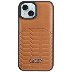 Audi Synthetic Leather MagSafe iPhone 15 Plus | 14 Plus 6.7" brązowy|brown hardcase AU-TPUPCMIP15M-GT|D3-BN цена и информация | Чехлы для телефонов | pigu.lt