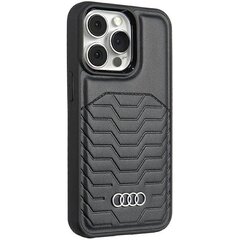 Audi Synthetic Leather MagSafe iPhone 15 Pro 6.1" czarny|black hardcase AU-TPUPCMIP15P-GT|D3-BK цена и информация | Чехлы для телефонов | pigu.lt