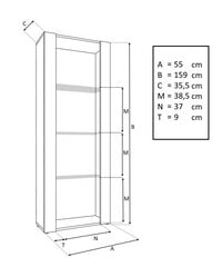 Vitrina Komodee Tivoli, ruda/juoda цена и информация | Витрины, серванты | pigu.lt