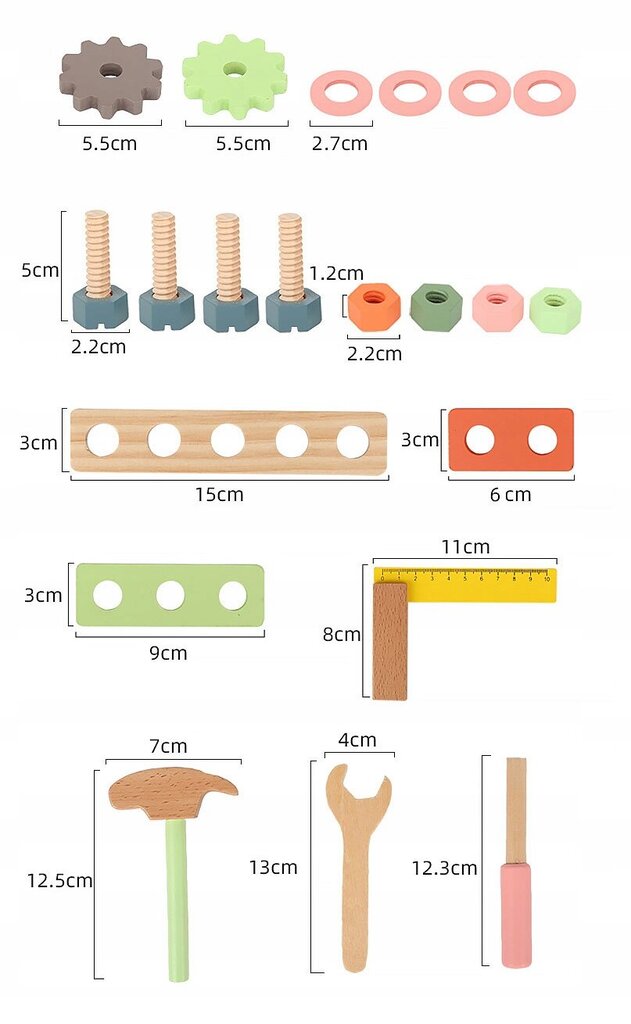 Medinės įrankių dirbtuvės vaikams AIG kaina ir informacija | Žaislai berniukams | pigu.lt