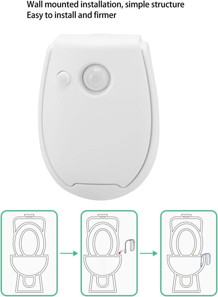 Hilitand tualeto šviestuvas su judesio jutikliu kaina ir informacija | Įmontuojami šviestuvai, LED panelės | pigu.lt