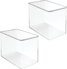 mDesign universalios plastikinės laikymo dėžutės, 32x22x18 cm, skaidrios kaina ir informacija | Maisto saugojimo  indai | pigu.lt