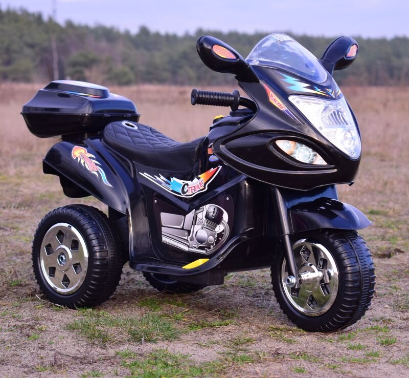 Elektrinis triratis motociklas vaikams Strong 2, juodas kaina ir informacija | Elektromobiliai vaikams | pigu.lt
