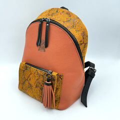 Большой женский рюкзак ручной работы Kristicija Leather Goods, оранжевый цена и информация | Женская сумка Bugatti | pigu.lt