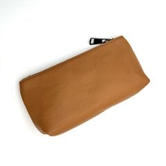 Кожаная косметичка ручной работы Kristicija Leather Goods, коричневая цена и информация | Косметички, косметические зеркала | pigu.lt