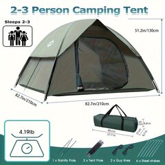 2-3 местная палатка цена и информация | Палатки | pigu.lt