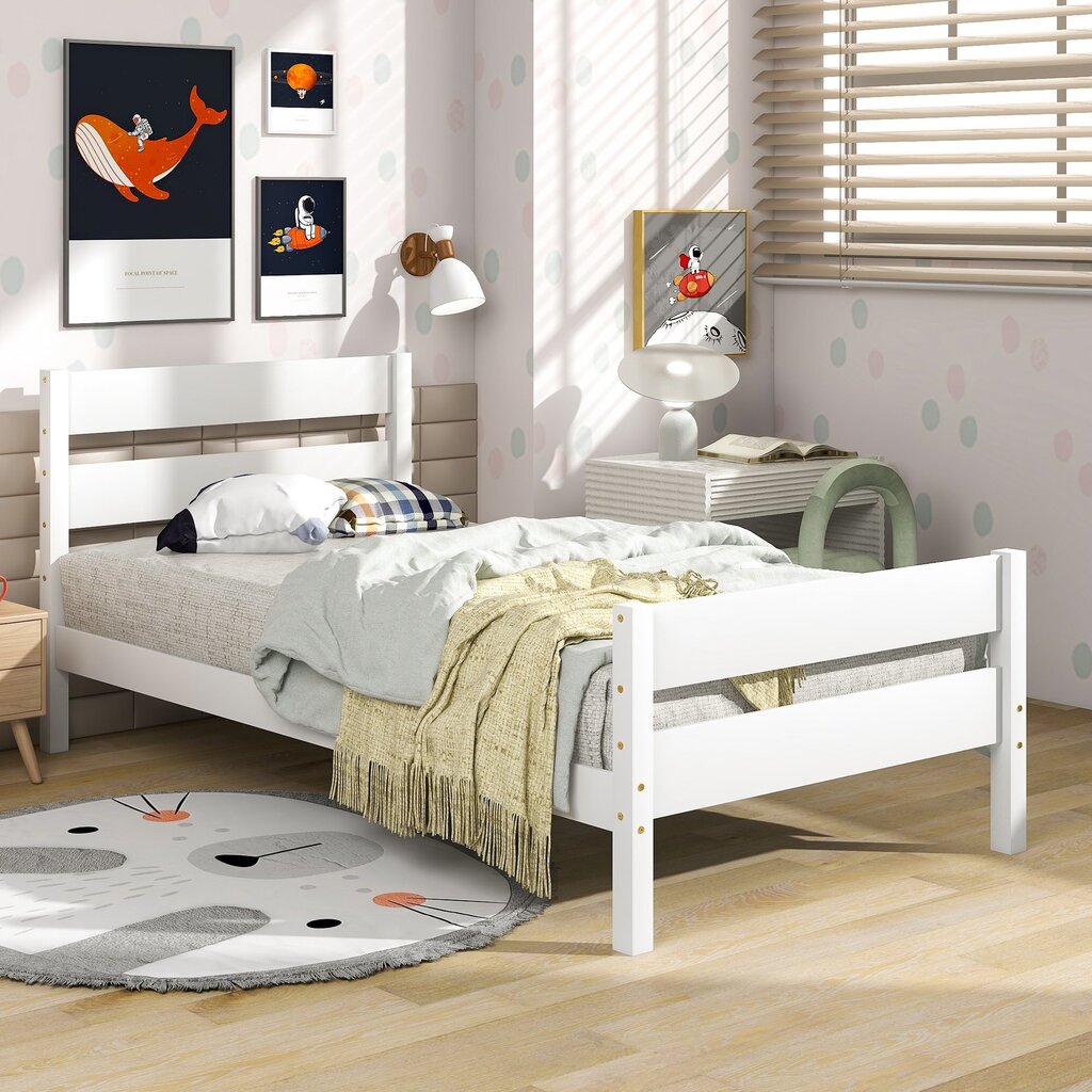 Vaikiška lova Sofihouse R50, 160x80 cm, balta kaina ir informacija | Vaikiškos lovos | pigu.lt
