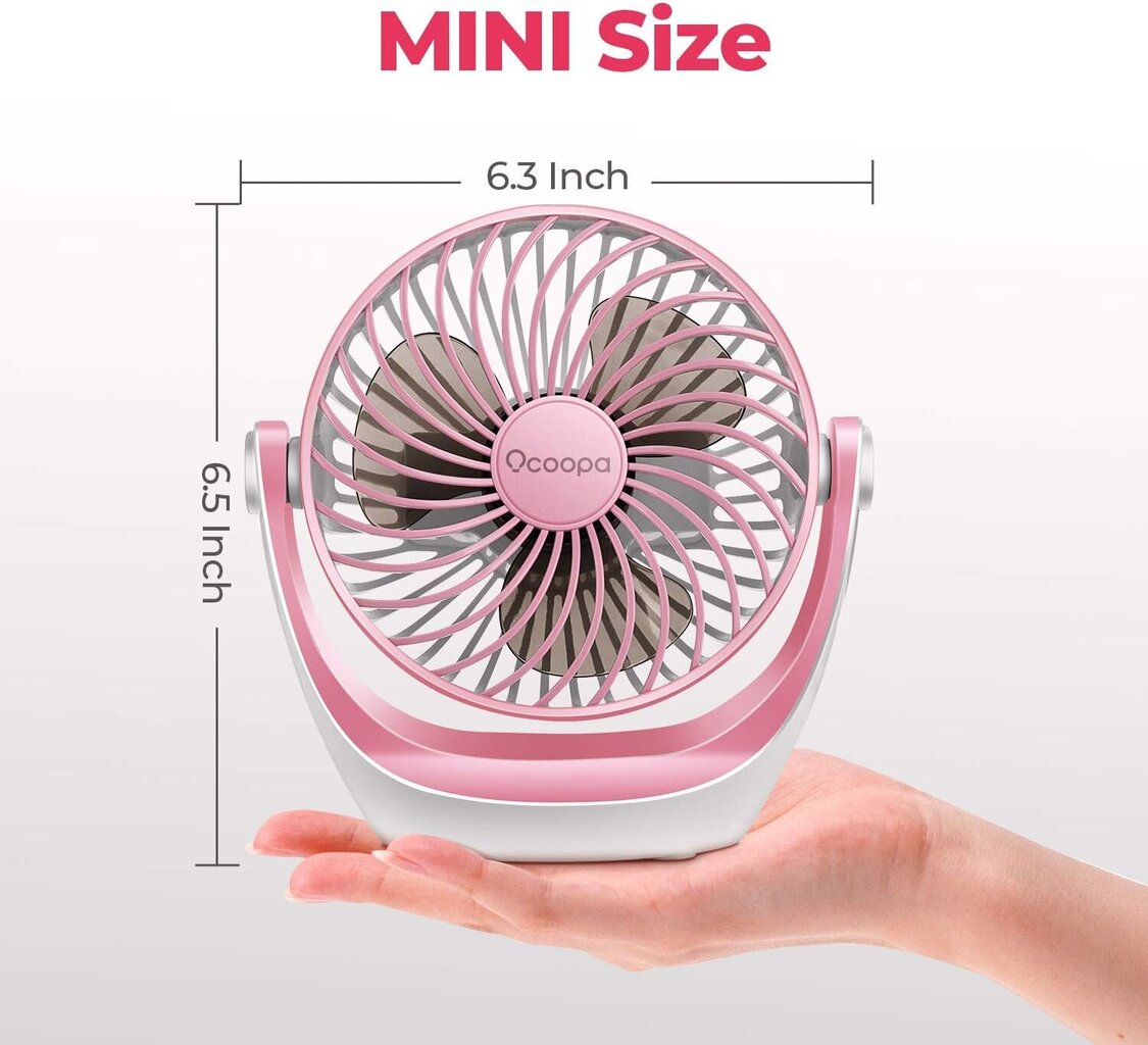 Stalo ventiliatorius, USB, 2.5W, rožinis kaina ir informacija | Ventiliatoriai | pigu.lt