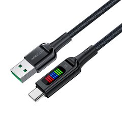 Acefast C7-04 USB-A USB-C 60W 1.2m cable with display - black цена и информация | Кабели для телефонов | pigu.lt