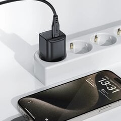Acefast A73 Mini PD 20W GaN wall charger + USB-C cable - white цена и информация | Зарядные устройства для телефонов | pigu.lt