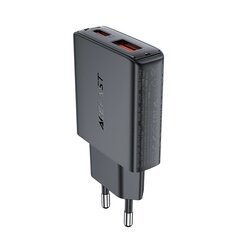 Acefast A69 PD 30W GaN USB-A USB-C wall charger - black цена и информация | Зарядные устройства для телефонов | pigu.lt