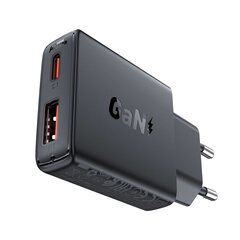 Acefast A69 PD 30W GaN USB-A USB-C wall charger - black цена и информация | Зарядные устройства для телефонов | pigu.lt