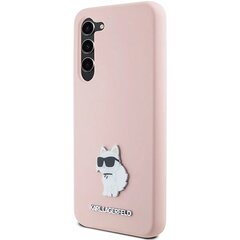 Чехол Karl Lagerfeld Silicone Choupette Metal Pin для Samsung Galaxy S23, розовый цена и информация | Чехлы для телефонов | pigu.lt