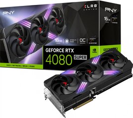 PNY GeForce RTX 4080 Super XLR8 Gaming Verto Epic-X RGB OC Triple Fan (VCG4080S16TFXXPB1-O) kaina ir informacija | Vaizdo plokštės (GPU) | pigu.lt