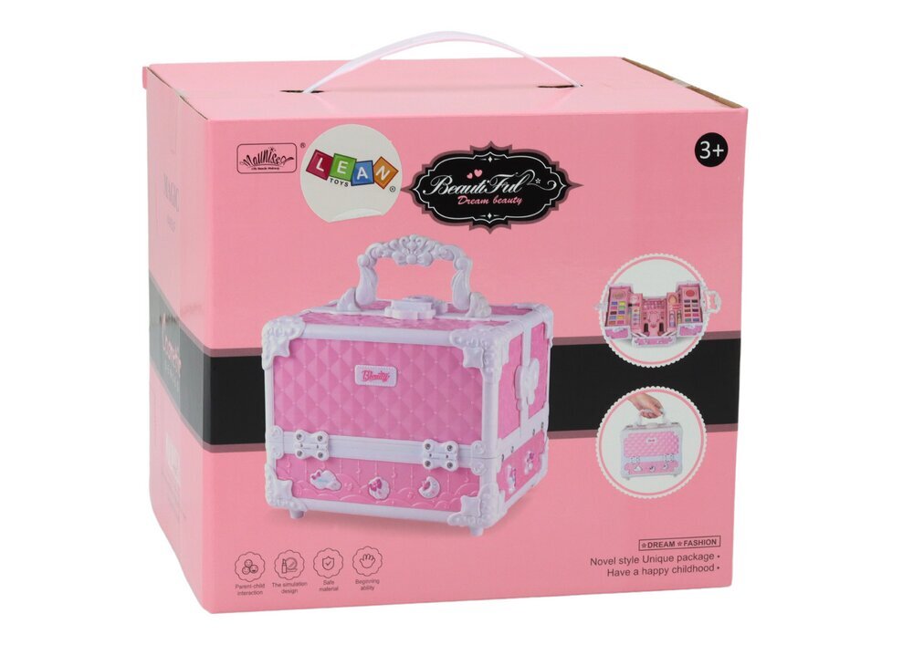 Kosmetikos rinkinys LeanToys Chest Suitcase Beauty Set Jewelry Cosmetics Pink, 1 vnt. kaina ir informacija | Kosmetika vaikams ir mamoms | pigu.lt