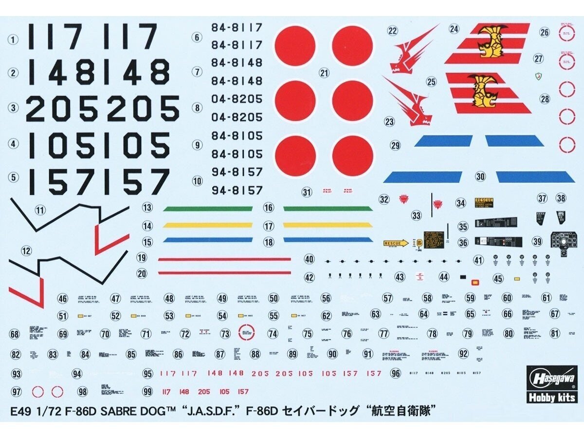 Klijuojamas modelis North American F-86D Sabre Dog J.A.S.D.F. Hasegawa, 01579, 1/72 kaina ir informacija | Konstruktoriai ir kaladėlės | pigu.lt