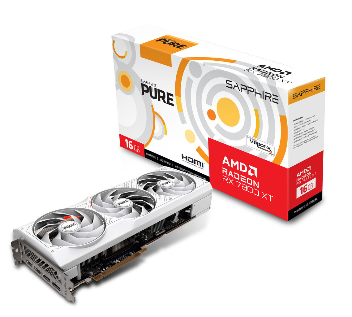 Sapphire Pure AMD Radeon RX 7800 XT (11325-03-20G) kaina ir informacija | Vaizdo plokštės (GPU) | pigu.lt