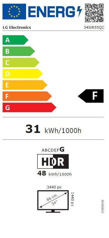 LG 34WR55QC-B kaina ir informacija | Monitoriai | pigu.lt